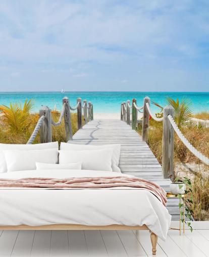 Caribbean Beach Boardwalk Wallpaper Mural
