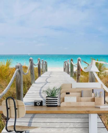 Papel pintado Paseo marítimo de playa caribeña