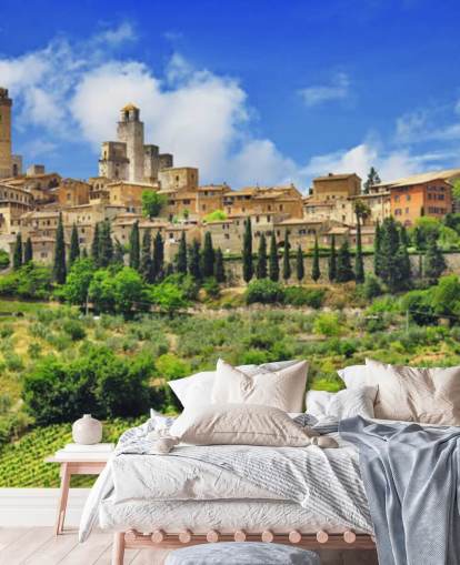 Italian Village on Hill Top Wall Mural