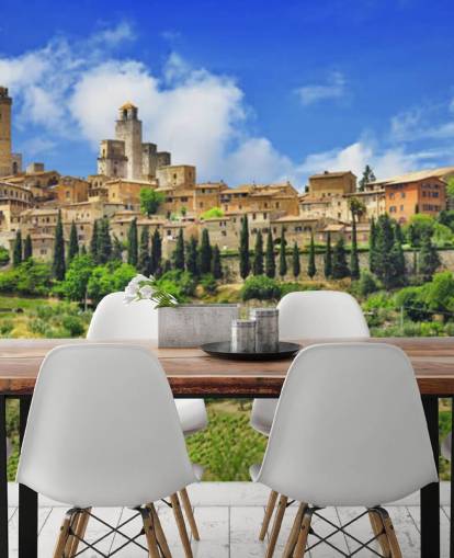 Italian Village on Hill Top Wall Mural