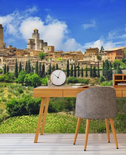 Italian Village on Hill Top Wall Mural