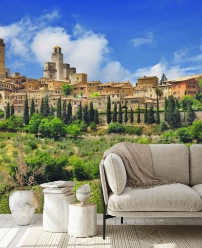 Italian Village on Hill Top Wall Mural