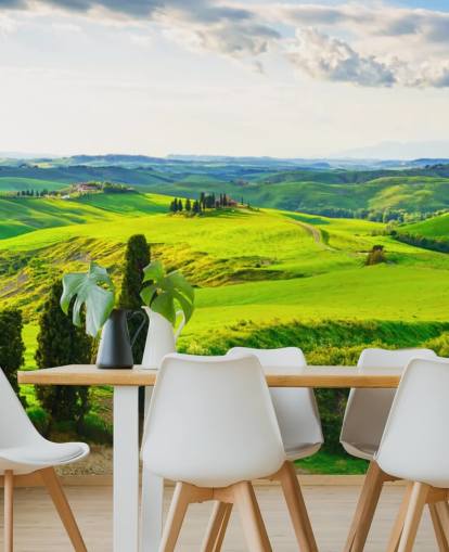 Tuscan Fields Italien Vægmaleri
