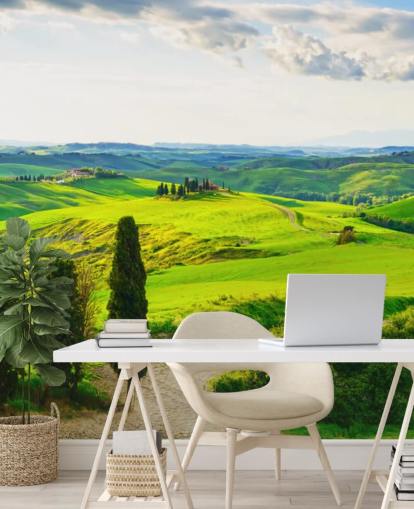 Decorazione murale con campi toscani in Italia