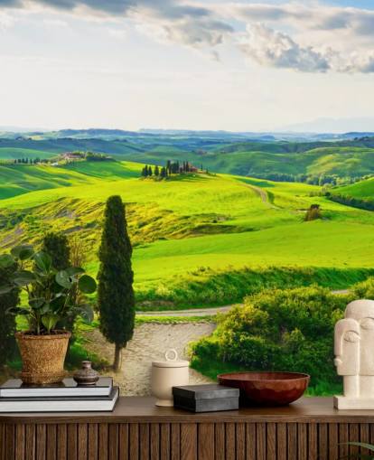 Tuscan Fields Italien Vægmaleri