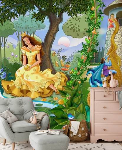 Prinsessen en prins behang