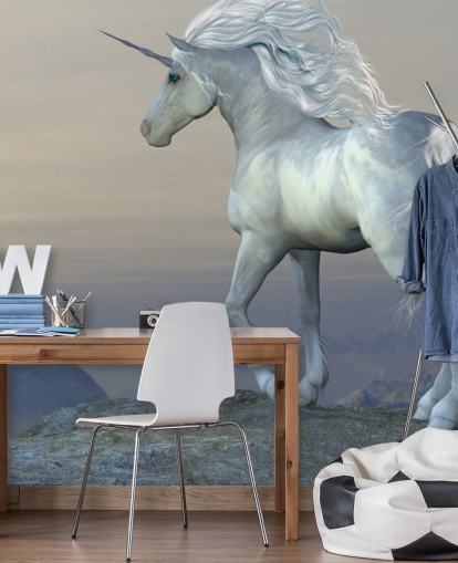 Unicorn Stood on a Mountain Wall Mural