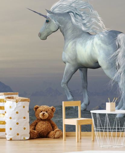 Unicorn Stood on a Mountain Wall Mural Unicorn Stood on a Mountain Wall Mural