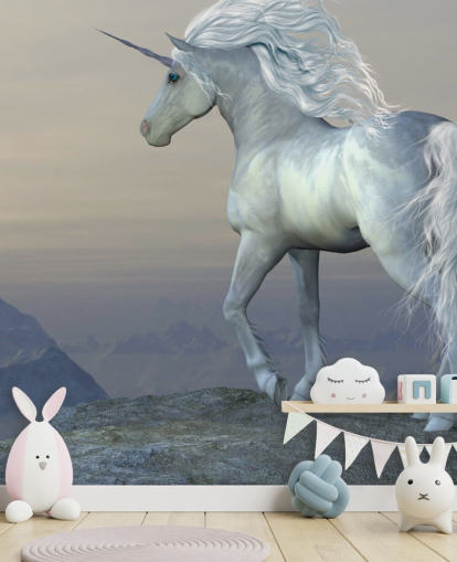 Unicorn Stood on a Mountain Wall Mural