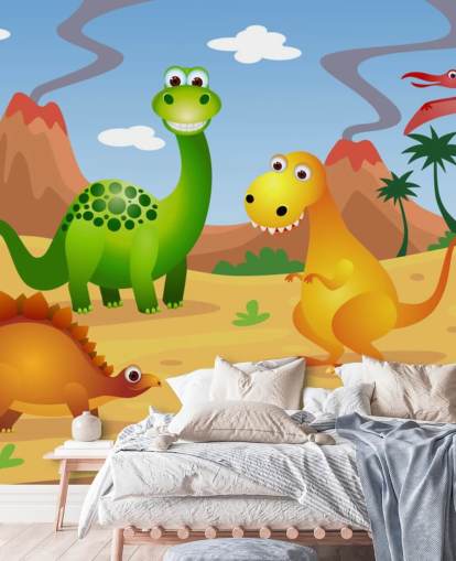Fun Dinosaurs Wall Mural Wallpaper Fun Dinosaurs Wall Mural Wallpaper