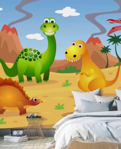 Fun Dinosaurs Wall Mural Wallpaper