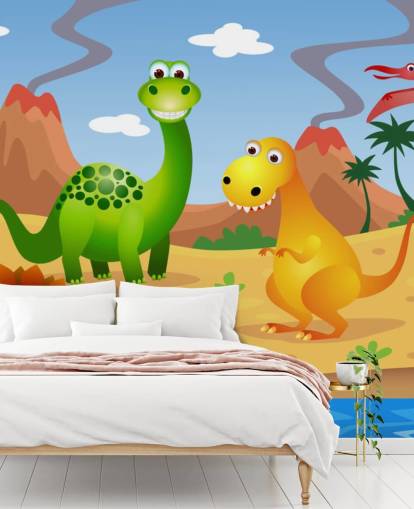 Fun mural de pared de dinosaurios