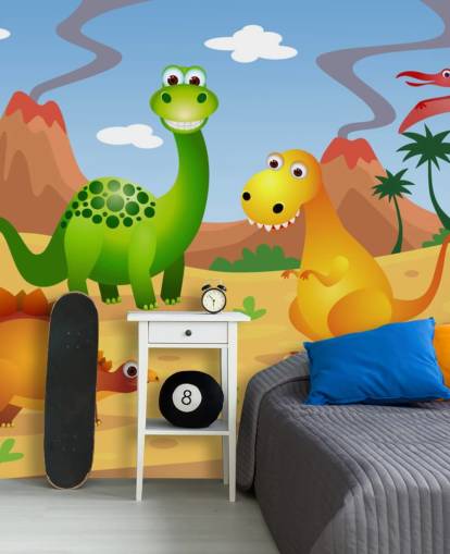Fun Dinosaurs Wall Mural Wallpaper