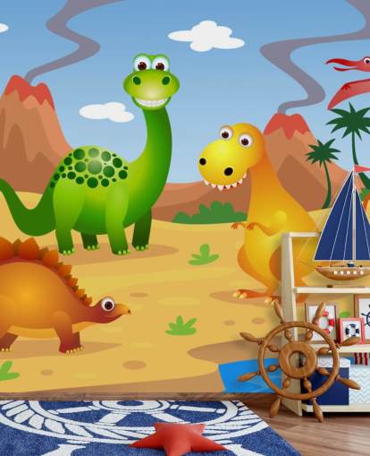 Papel de parede Fun Dinosaurs Wall Mural Papel de parede Fun Dinosaurs Wall Mural