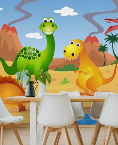 Fun Dinosaurs Wall Mural Wallpaper Fun Dinosaurs Wall Mural Wallpaper
