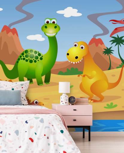Fun Dinosaurs Wall Mural Wallpaper