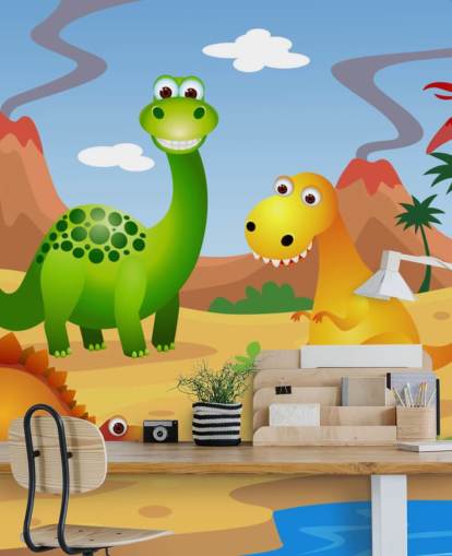 Fun Dinosaurs Wall Mural Wallpaper