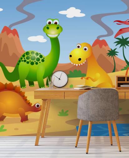 Fun Dinosaurs Wall Mural Wallpaper