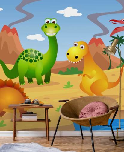 Fun mural de pared de dinosaurios Fun mural de pared de dinosaurios
