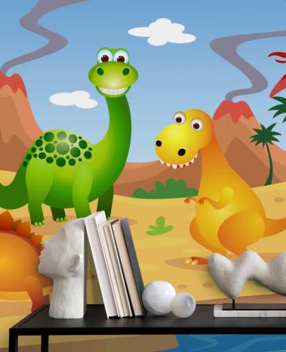 Fun Dinosaurs Wall Mural Wallpaper