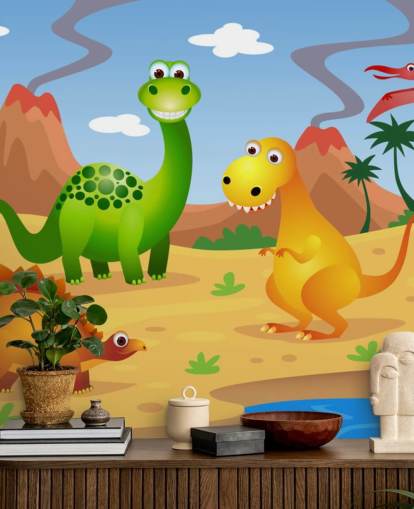 Fun Dinosaurs Wall Mural Wallpaper