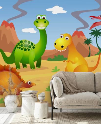 Fun Dinosaurs Wall Mural Wallpaper