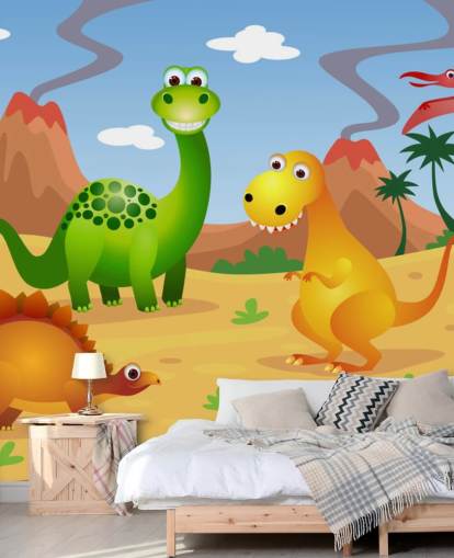 Fun Dinosaurs Wall Mural Wallpaper Fun Dinosaurs Wall Mural Wallpaper
