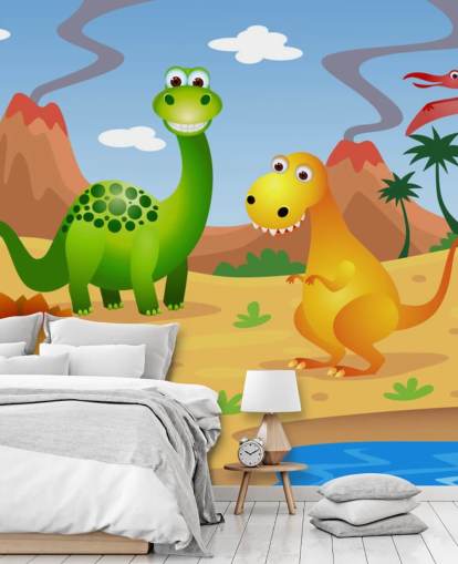 Morsomme dinosaurer veggmaleri Morsomme dinosaurer veggmaleri