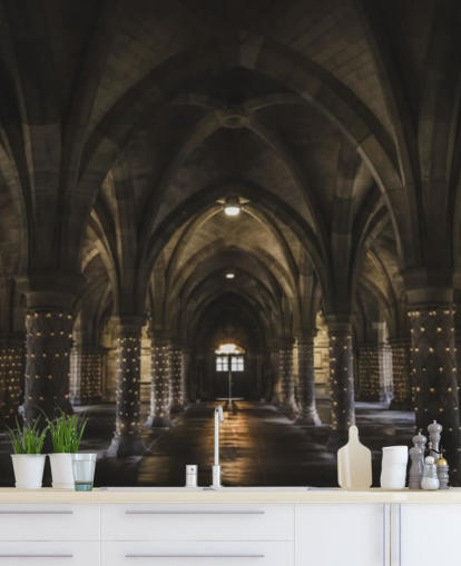 papel de parede undercroft efeito 3d