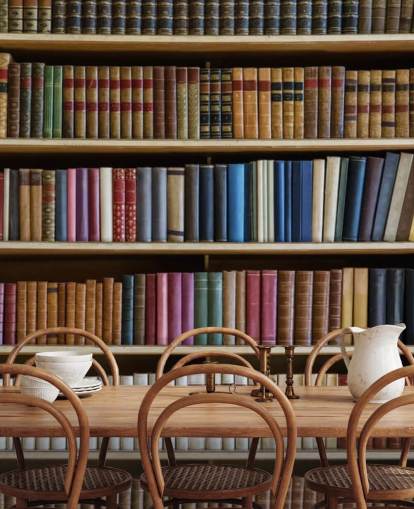 bookcase wallpaper mural called Old Books Bookcase for living rooms, offices and libraries