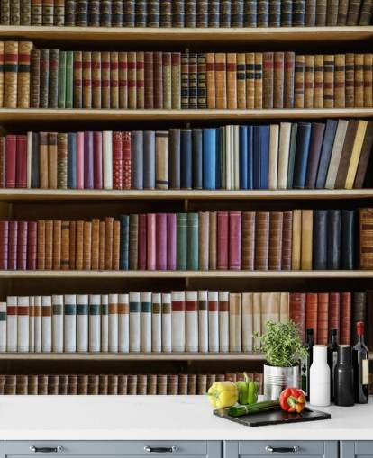 bookcase wallpaper mural called Old Books Bookcase for living rooms, offices and libraries