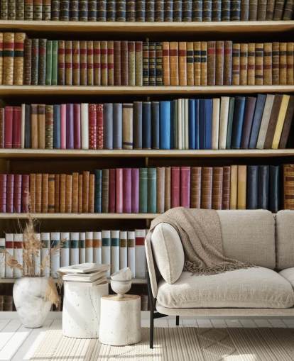 bookcase wallpaper mural called Old Books Bookcase for living rooms, offices and libraries