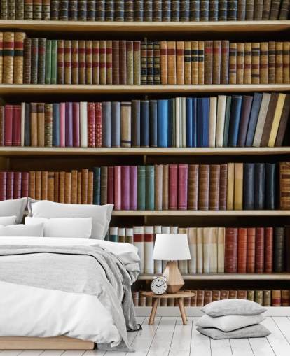 bokhylla tapeter väggmålning kallad Old Books Bokhylla för vardagsrum, kontor och bibliotek bokhylla tapeter väggmålning kallad Old Books Bokhylla för vardagsrum, kontor och bibliotek