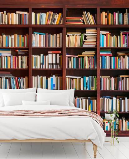 colourful custom bookcase wallpaper called Bookcase for offices, libraries and bedrooms