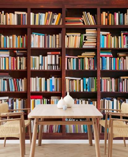 colorful custom bookcase wallpaper called Bookcase for offices, libraries and bedrooms