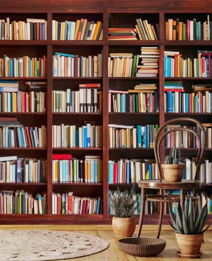 colorful custom bookcase wallpaper called Bookcase for offices, libraries and bedrooms