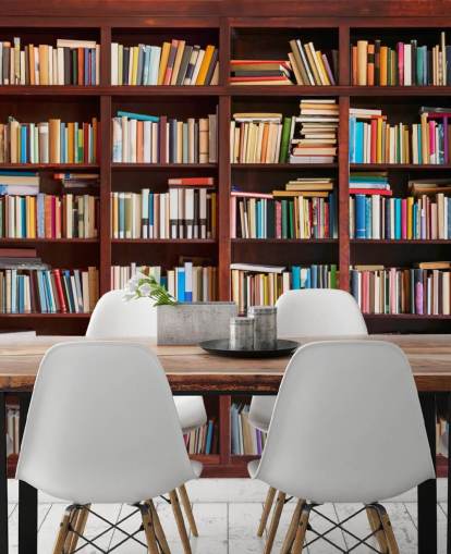 colorful custom bookcase wallpaper called Bookcase for offices, libraries and bedrooms
