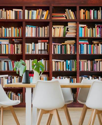 colorful custom bookcase wallpaper called Bookcase for offices, libraries and bedrooms