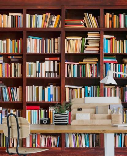 färgglada anpassade bokhylla tapet som heter Bokhylla för kontor, bibliotek och sovrum