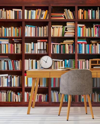 colourful custom bookcase wallpaper called Bookcase for offices, libraries and bedrooms