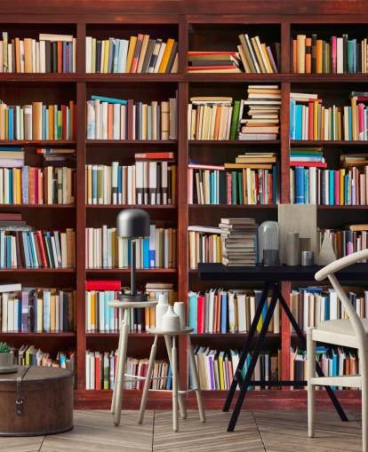 colorful custom bookcase wallpaper called Bookcase for offices, libraries and bedrooms