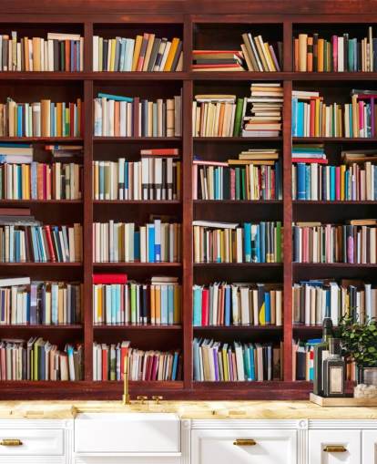 colorful custom bookcase wallpaper called Bookcase for offices, libraries and bedrooms