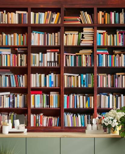 colourful custom bookcase wallpaper called Bookcase for offices, libraries and bedrooms