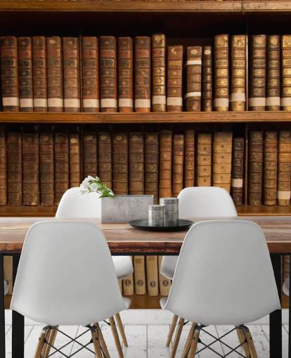 Brown Antique Books on Bookshelf Wallpaper Mural Brown Antique Books on Bookshelf Wallpaper Mural