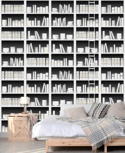 Sort og hvid bogreol Baggrund