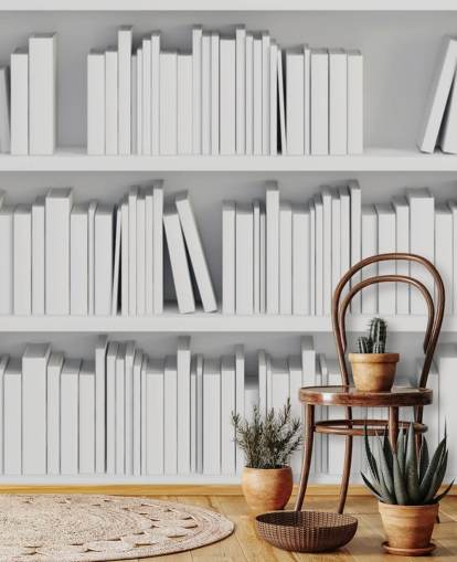 Papel pintado Estanterías blancas