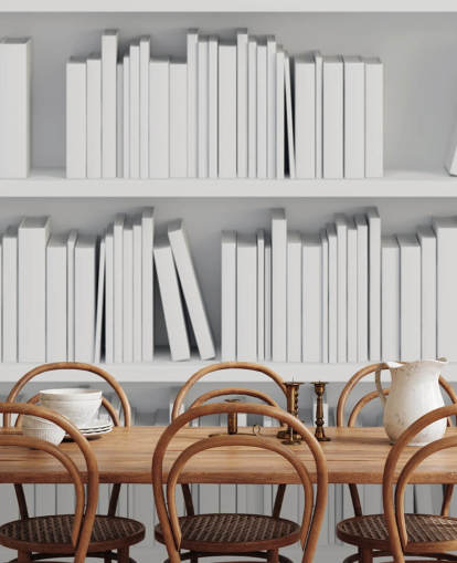 Papel pintado Estanterías blancas