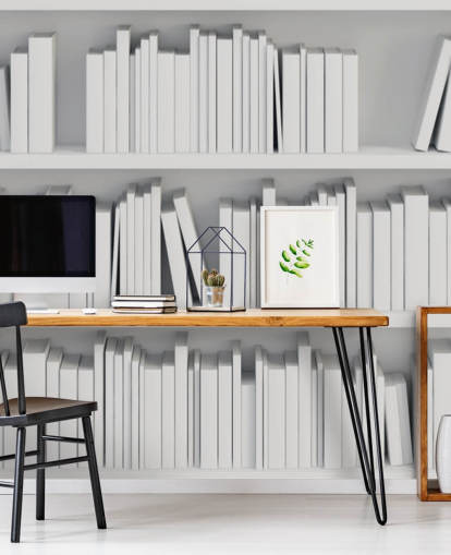 Estantes brancas Wallpaper Mural Estantes brancas Wallpaper Mural