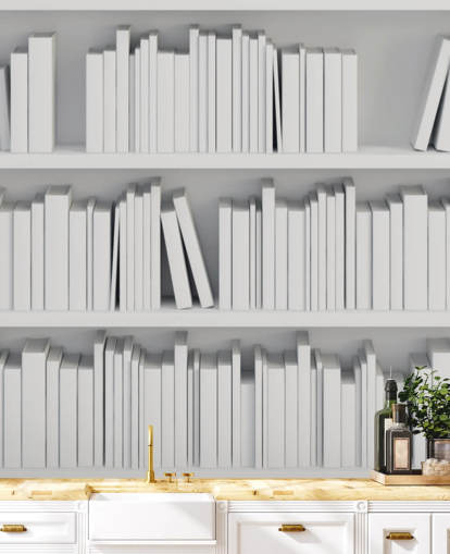Papel pintado Estanterías blancas