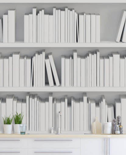 Papel pintado Estanterías blancas